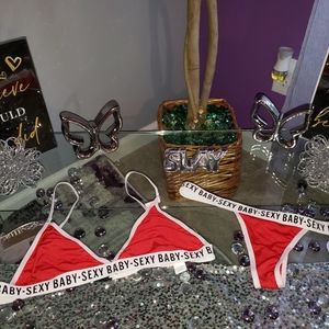 Women's  2 Piec Matching Bikini Bra and Thong Lingerie Set (M) NWOT